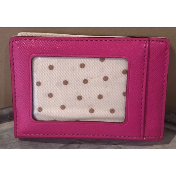Kate Spade NY New MICRO TRI-FOLD Wallet Hot Pink Multi Staci Colorblock RT149$ - Picture 3 of 4